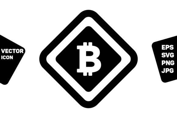 Bitcoin Icon Vector Cryptocurrency for Design