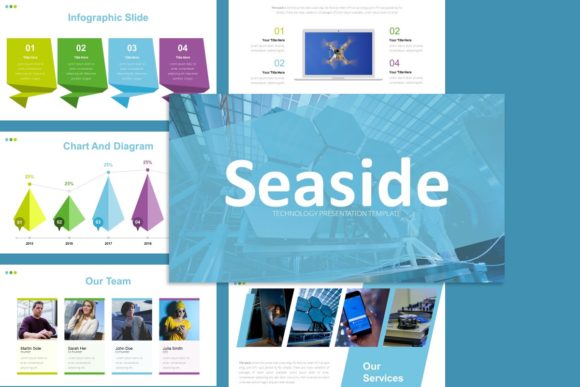 Elevating Visual Communication with the Seaside Technology Presentation Template