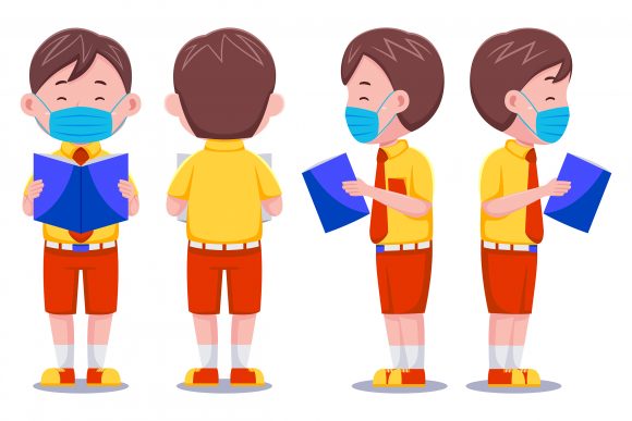 Kids Boy Student with Hat 01: A Versatile Vector Resource for Educational Design